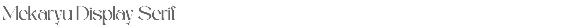 Sample characters Mekaryu Display Serif Font